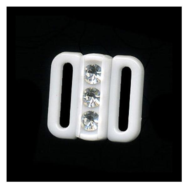 Sullivans Bra Hook Front, White Diamonte- 11 mm
