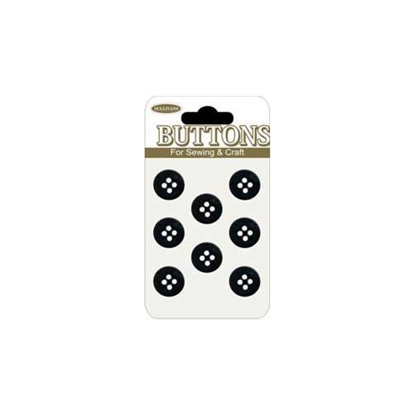 Sullivans Plastic Button, Black- 11 mm