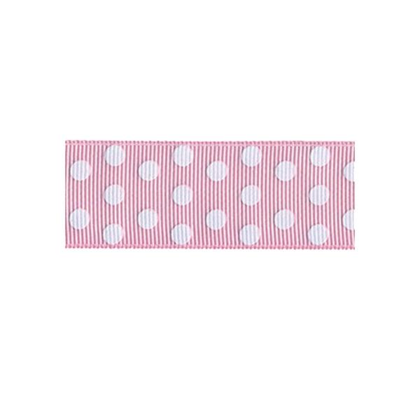 Sullivans Grosgrain, Dots Light Pink- 25mmx4m