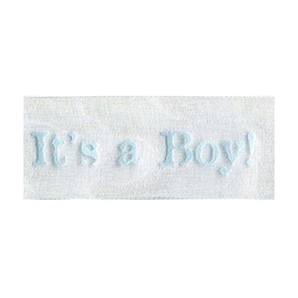 Sullivans Ribbon Satin, Say It's A Boy Blue- 25mm