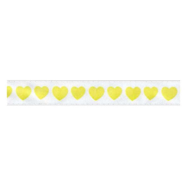 Sullivans Satin Ribbon, Hearts Cream- 16mm
