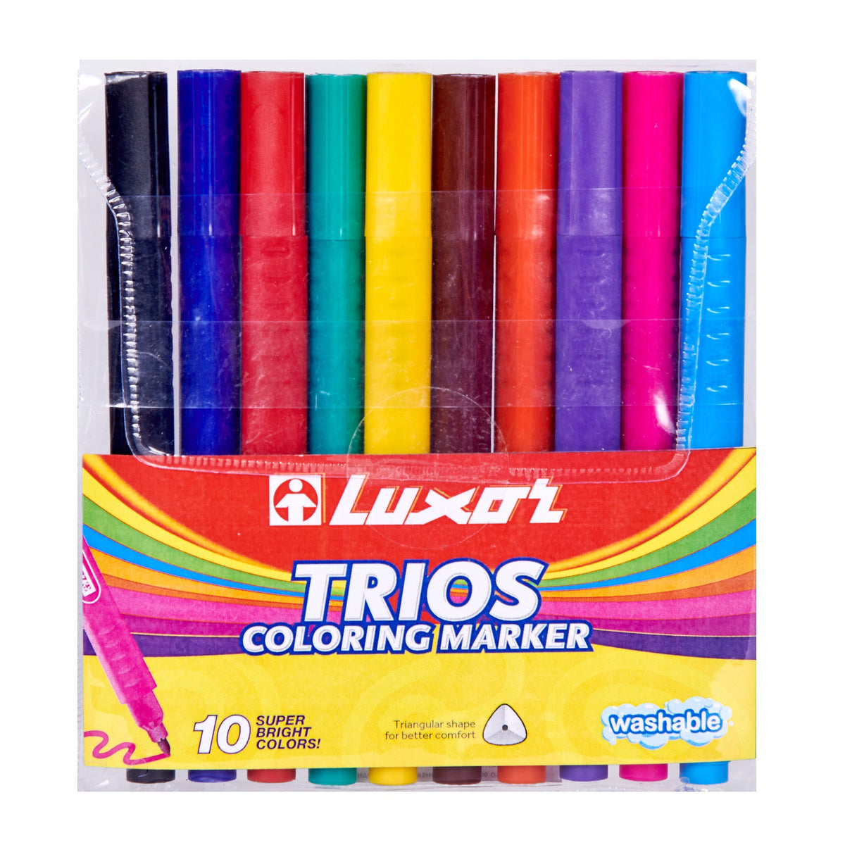 Luxor Trios Coloring Markers, Triangle Shapes- 10pk
