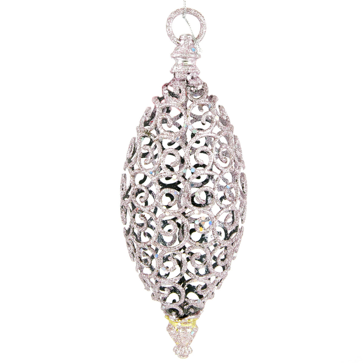 Christmas Glitter Hollow Drop Hanging Ornament- 9x28.5cm