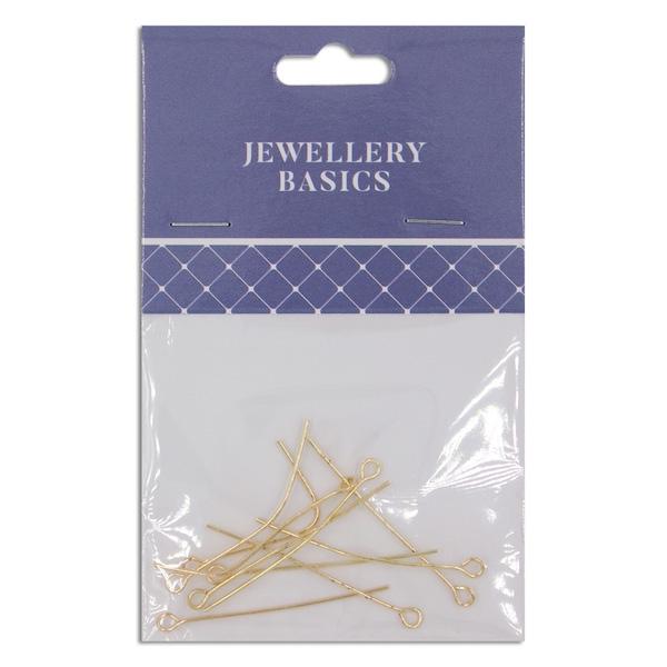 35mm Eye Pin, Gold- 10pc- Sullivans