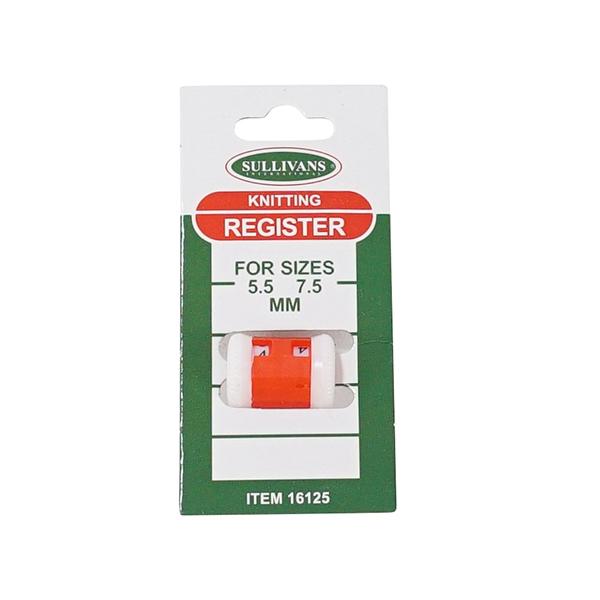 Sullivans Knitting Register, Sizes 5.5-7.5mm- Large