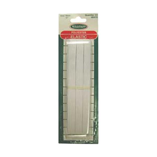 Sullivans Elastic Non Roll Poly, White- 9 mm