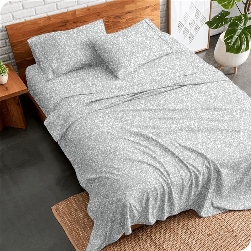 Alaria Printed Cotton Sheet Set, Symmetry- Single Bed
