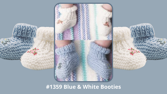 1359 Blue & White Booties