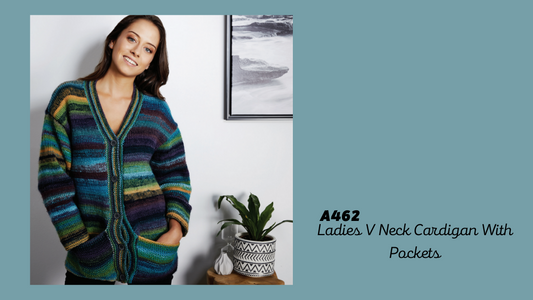 A462 Ladies V Neck Cardigan With Pockets