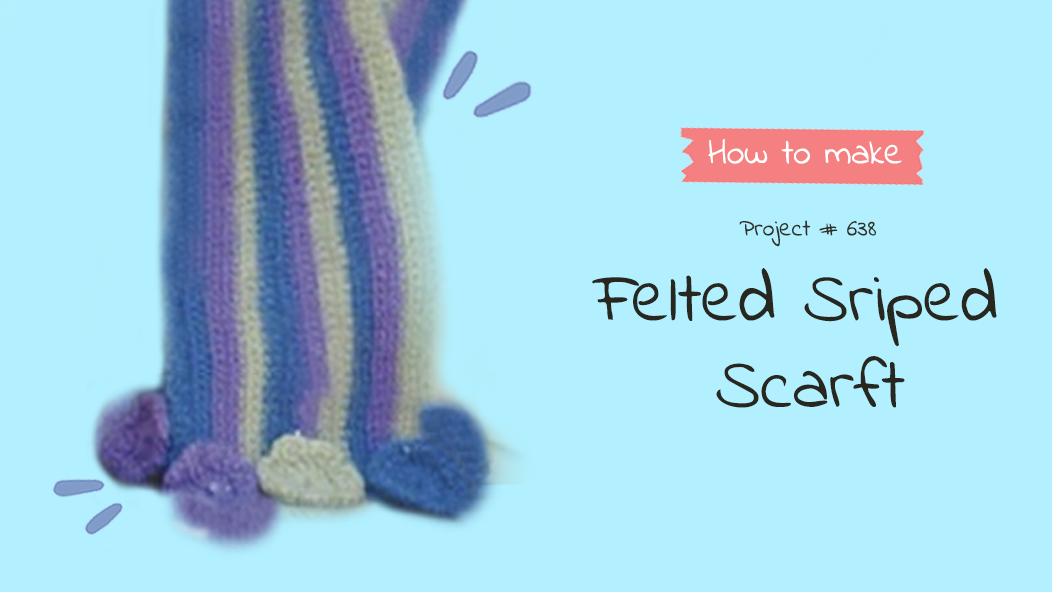 638 Felt Striped Scarf