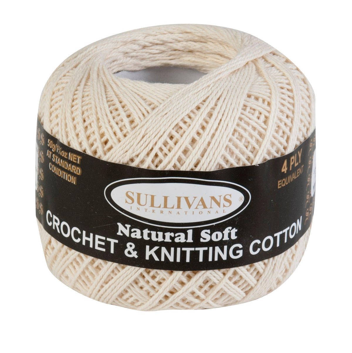 Sullivans Crochet & Knitting Yarn, 4ply- 50g Cotton Yarn