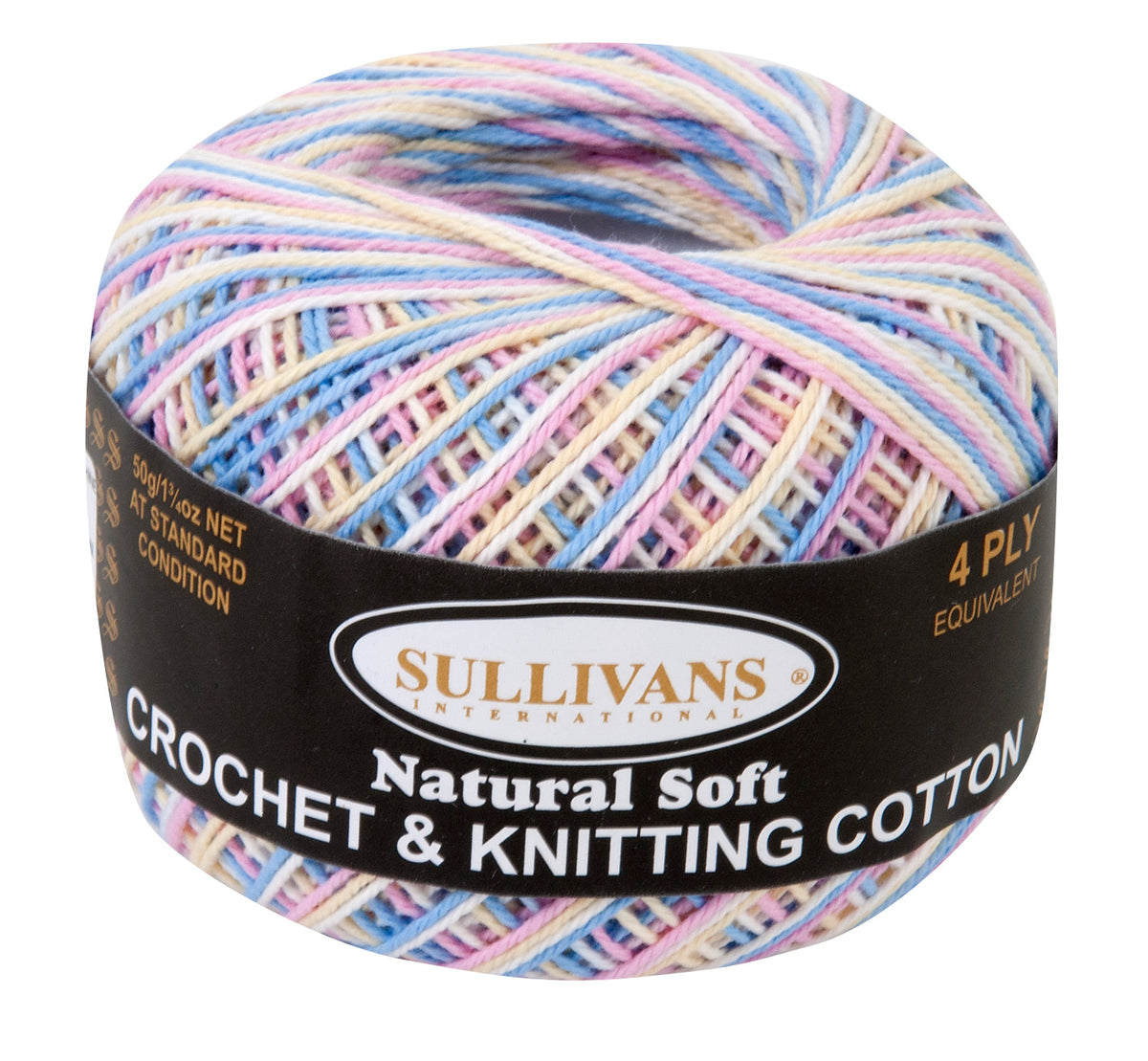 Sullivans Crochet & Knitting Yarn, 4ply- 50g Cotton Yarn