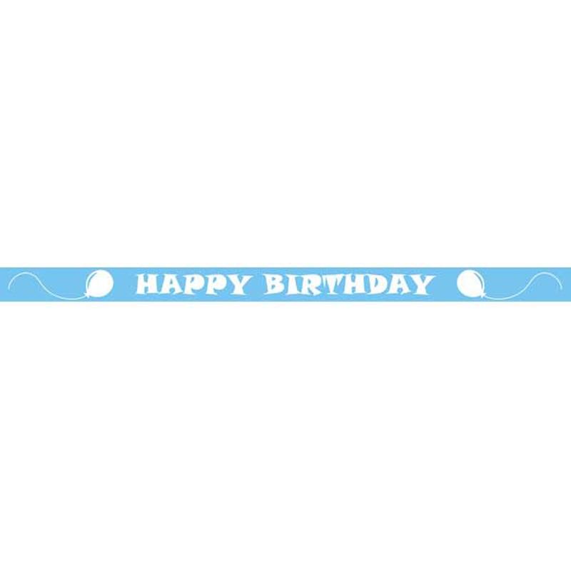 Sullivans Organza Ribbon, Happy Birthday Blue- 15mm