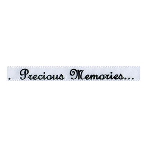 Sullivans Satin Ribbon, Precious Memories White Black- 6mm