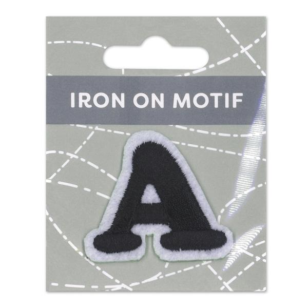 Sullivans Iron On Motif, Black A- 35mm