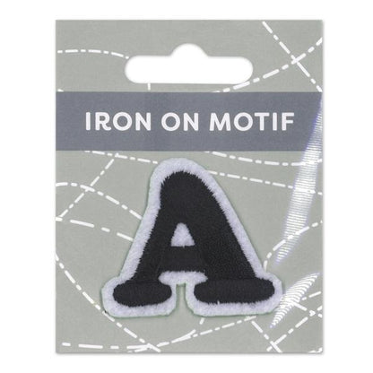 Sullivans Iron On Motif, Black A- 35mm