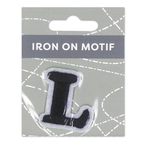 Sullivans Iron On Motif, Black L- 35mm