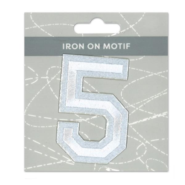 Sullivans Iron On Motif, White 5- 75mm