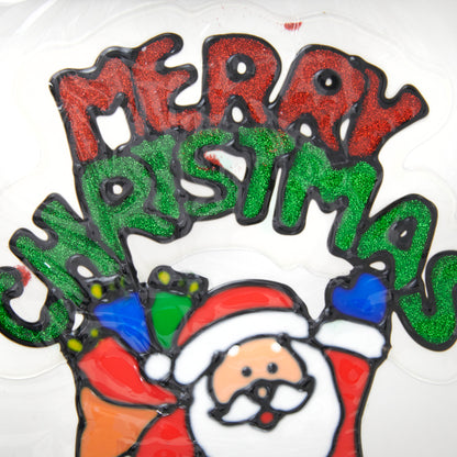 Christmas Window Cling, Santa Merry Christmas- 30x0.16x33cm