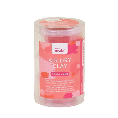 Little Makr 28g Air Dry Clay Mini Tubs, Rocket Red- 3pk
