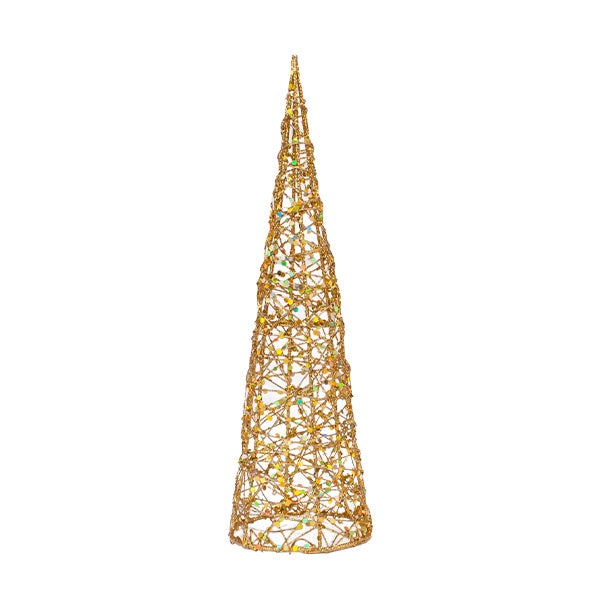 Christmas Wire Tree, Gold- 8x25cm