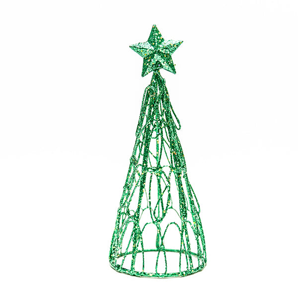 Christmas Metal Table Tree, Green- 6x15cm