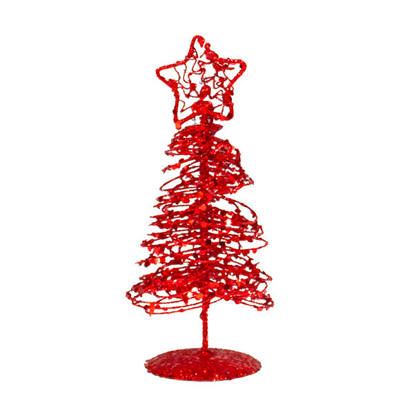 Christmas Wire Tree, Red- 6.7x14.5cm