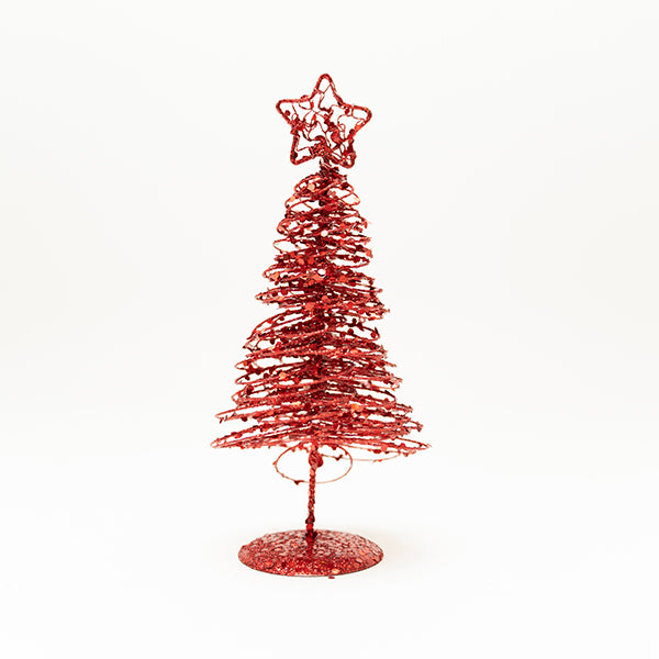 Christmas Metal Table Tree, Red- 8x20cm