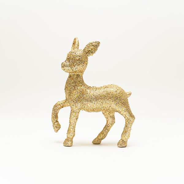 Christmas Glitter Reindeer, Gold- 11x4x15.5cm