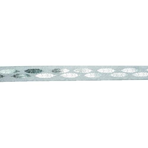 Makr Ribbon, Silver Foil Print Satin- 16mmx4.5m