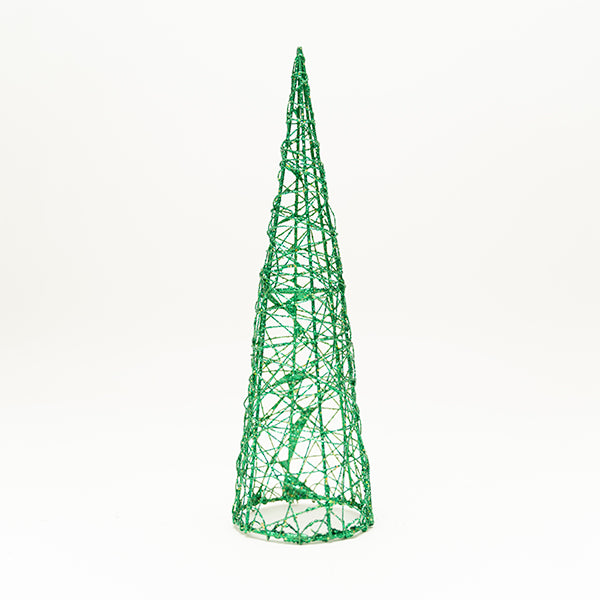 Christmas Gold Wire Tree, Green- 7.5x25cm