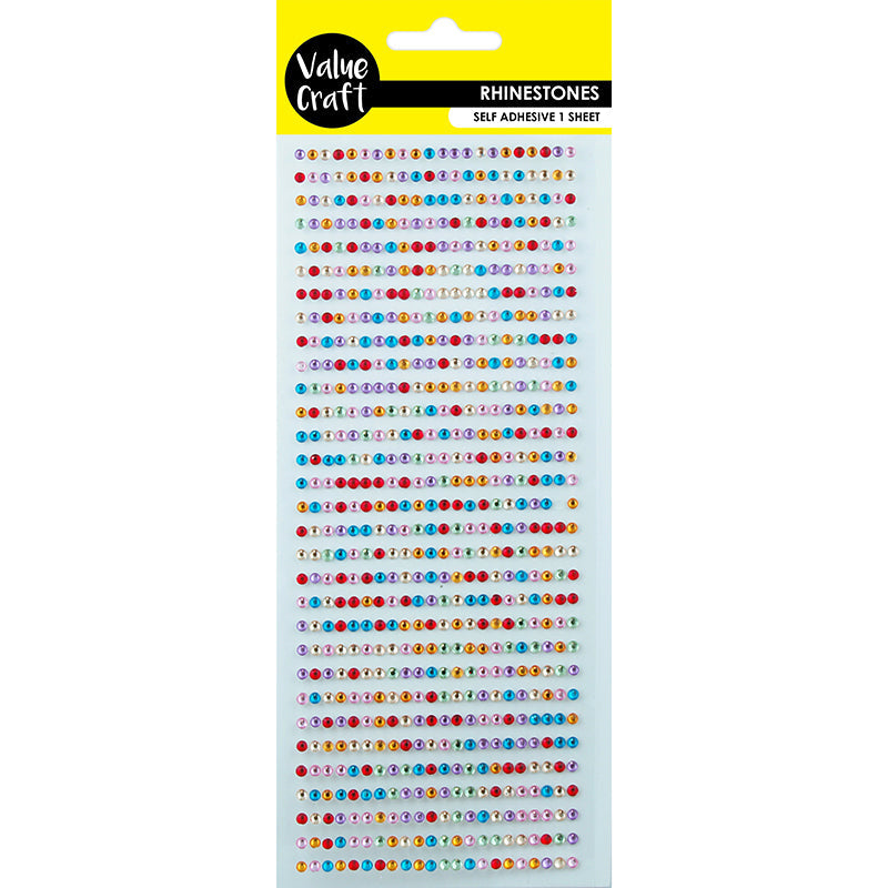 Value Craft Rhinestone S-Adhesive Multi- 540pcs
