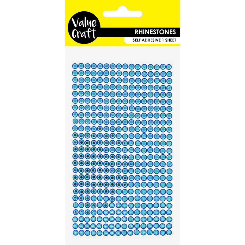 Value Craft Rhinestone S-Adhesive, Blue- 540pc