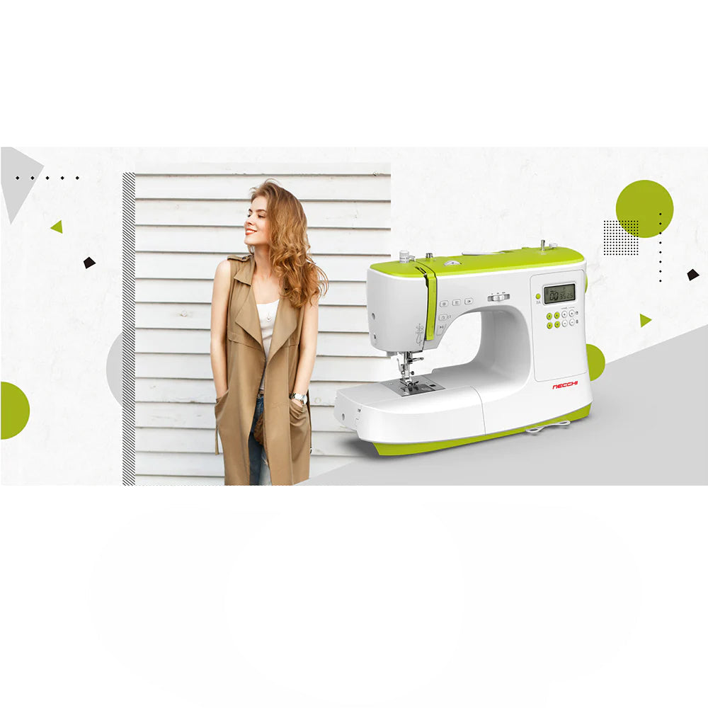 NECCHI NC-102D Sewing Machine, 200 Stitch Sewing Machine, Green Cream