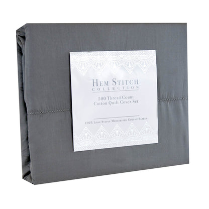 Hem Stitch Collection 500TC Cotton Quilt Cover Set