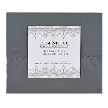 Hem Stitch Collection 500TC Cotton Quilt Cover Set