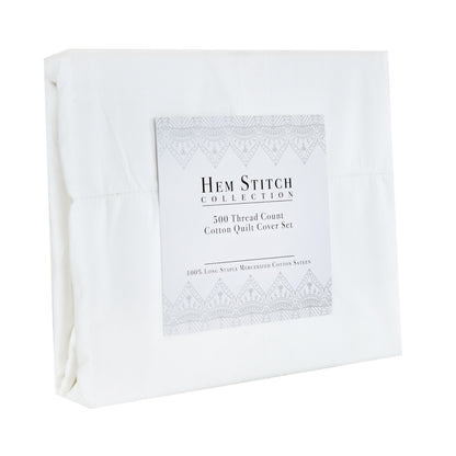 Hem Stitch Collection 500TC Cotton Quilt Cover Set