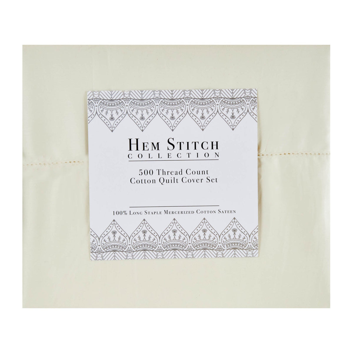 Hem Stitch Collection 500TC Cotton Quilt Cover Set