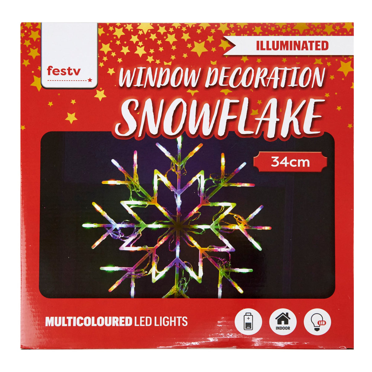 Christmas Snow Flake 50 LED Lights- 34x34cm