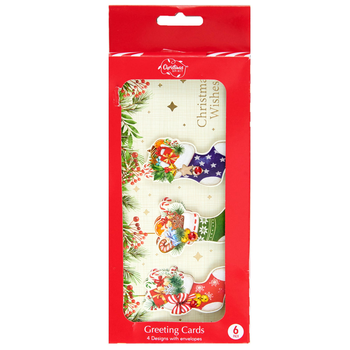 Christmas Greeting Cards 6pk, 120x180mm