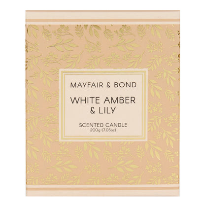 Mayfair & Bond Scented Candle, White Amber & Lily- 200g