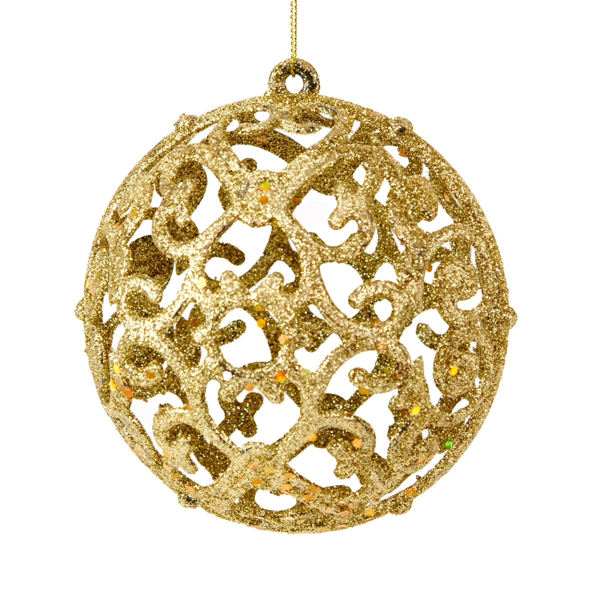 Christmas Glitter Ball, Gold- 12cm