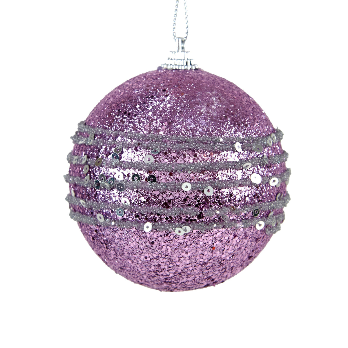 Christmas Bauble, Sequins Stich- 8cm