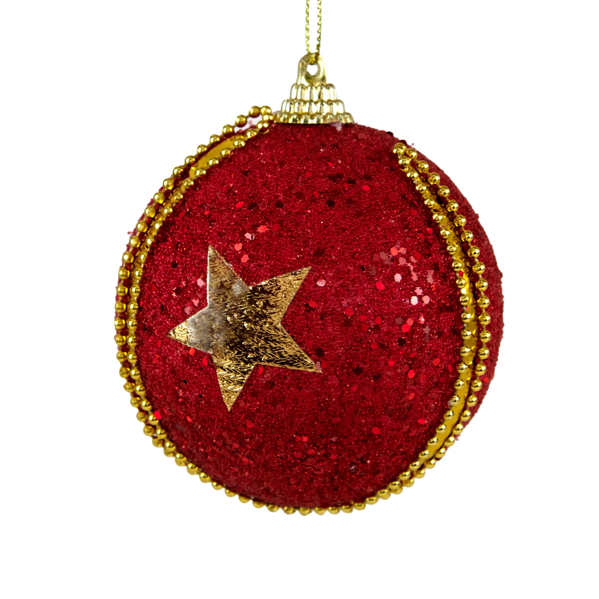 Christmas Bauble, Patched Star #23- 8cm
