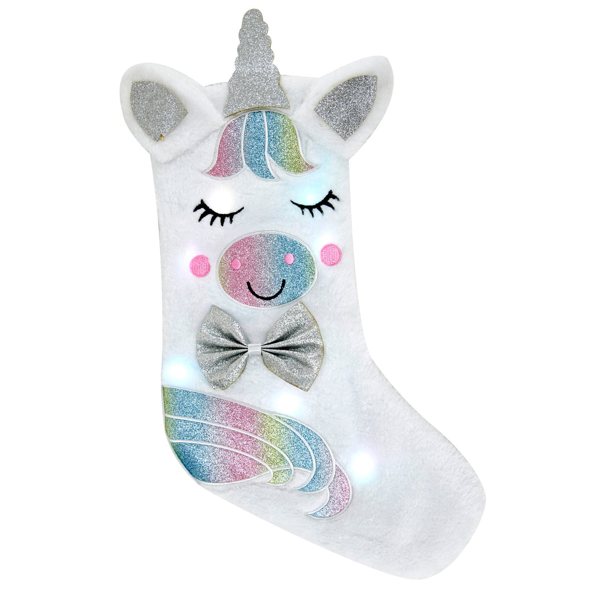 Christmas Stocking, Light Up Unicorn- 40x26cm