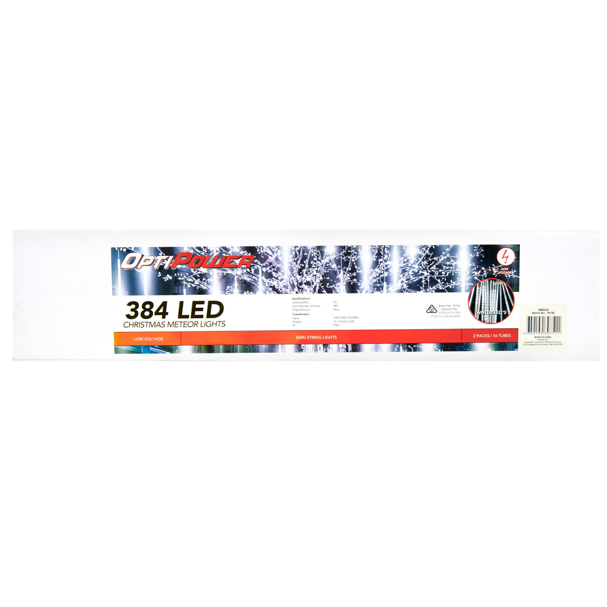 Christmas Outdoor 5m Meteor Lights 384 LED- 2pk