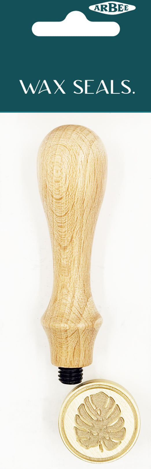 Arbee Wax Seal Wood Stamp, Leaf- Gold