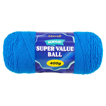 Acrylic Super Value Ball Crochet & Knitting Yarn, 400g Acrylic Yarn