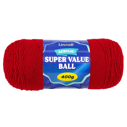 Acrylic Super Value Ball Crochet & Knitting Yarn, 400g Acrylic Yarn