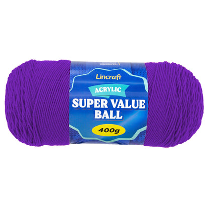 Acrylic Super Value Ball Crochet & Knitting Yarn, 400g Acrylic Yarn